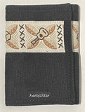 Hemp Tri-fold Wallet - Black Bongo
