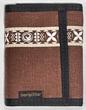 Hemp Tri-fold Wallet - Brown Tiki