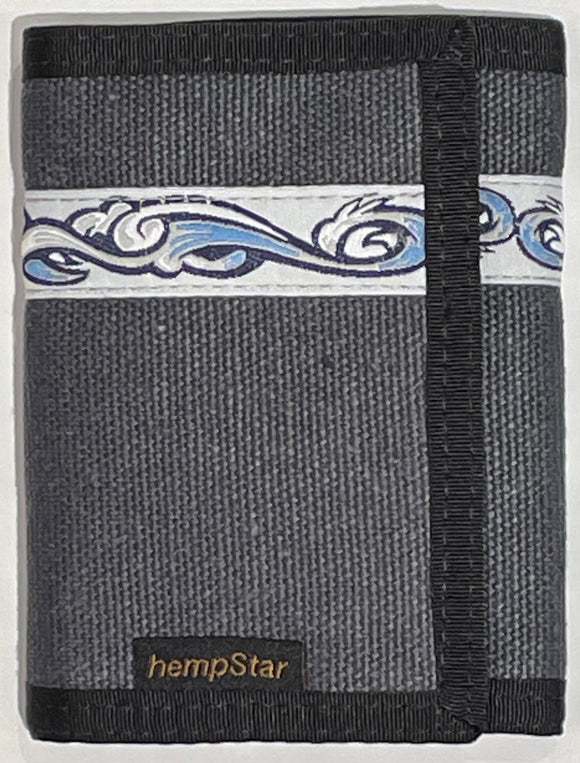 Hemp Tri-fold Wallet - Grey Tsunami