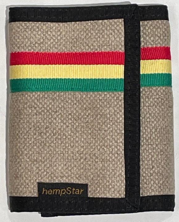 Hemp Tri-fold Wallet - Natural Rasta