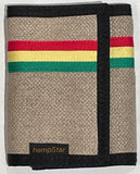 Hemp Tri-fold Wallet - Natural Rasta