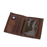 Hemp Bi-fold Wallet - Brown with Earthtone Stripe
