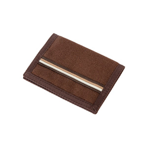 Hemp Bi-fold Wallet - Brown with Earthtone Stripe