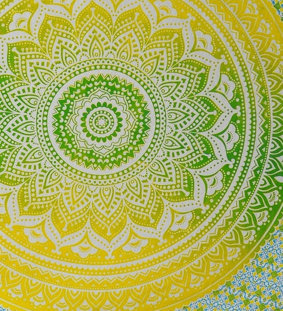 Mandala Tapestry - Yellow/Green